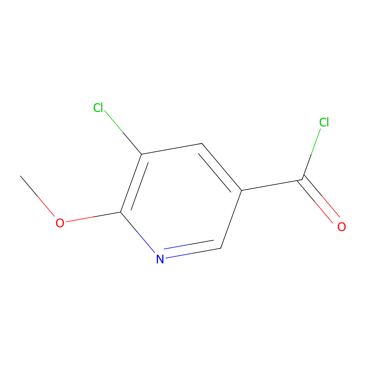 5-Chloro-6-methoxynicotinoyl chloride molecular structure, CAS 1072429-54-9