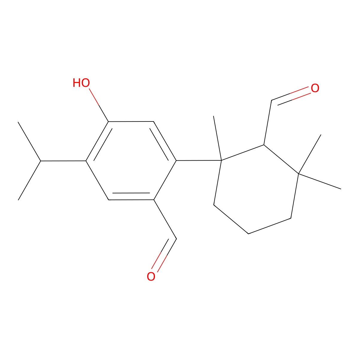 2-(2-Formyl-1,3,3-trimethylcyclohexyl)-4-hydroxy-5-isopropylbenzaldehyde molecular structure, CAS 1072444-55-3