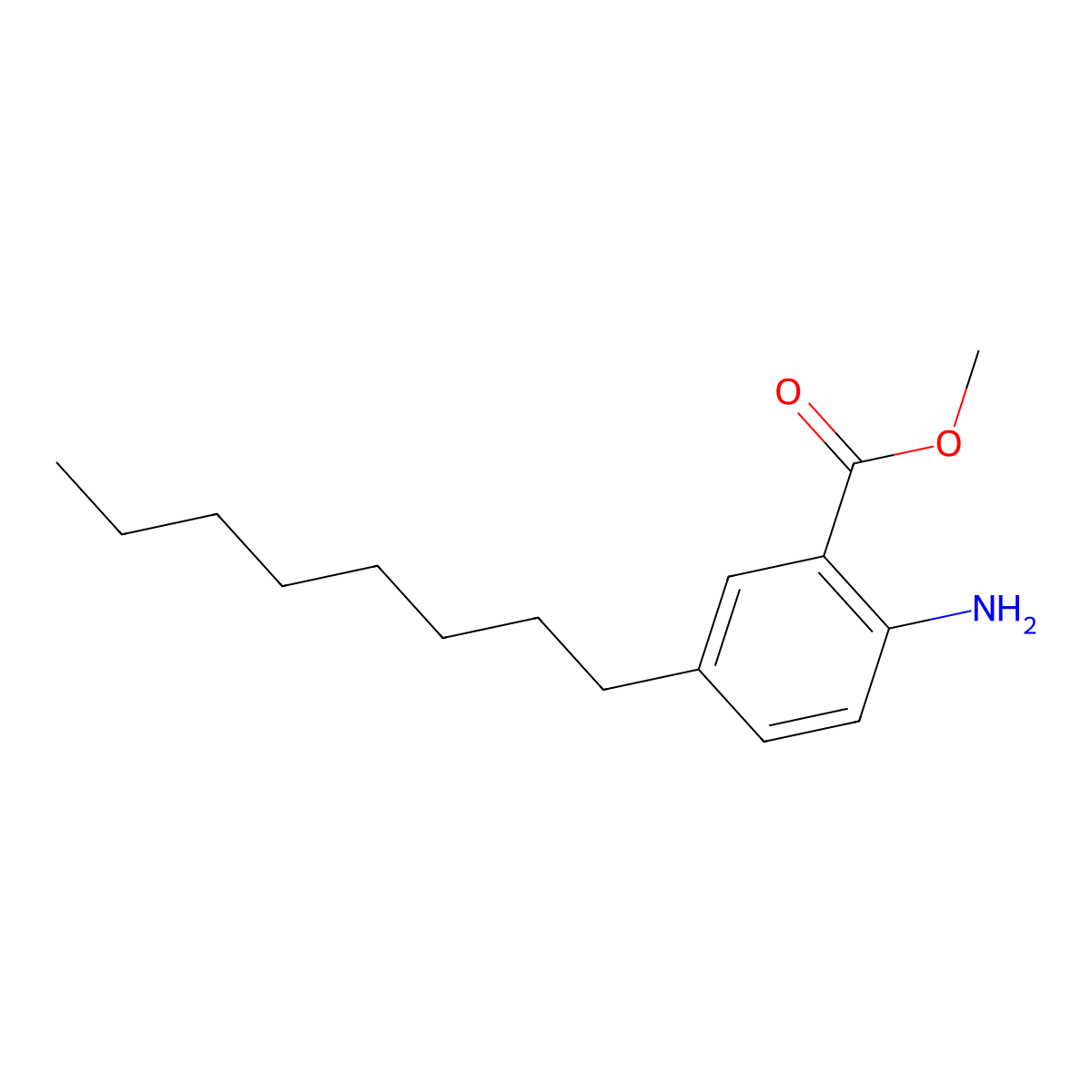 Methyl 2-amino-5-octylbenzoate molecular structure, CAS 1072448-16-8