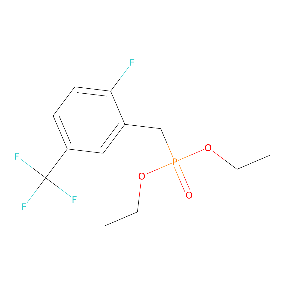 Diethyl 2-Fluoro-5-(trifluoromethyl)benzylphosphonate molecular structure, CAS 1072454-65-9