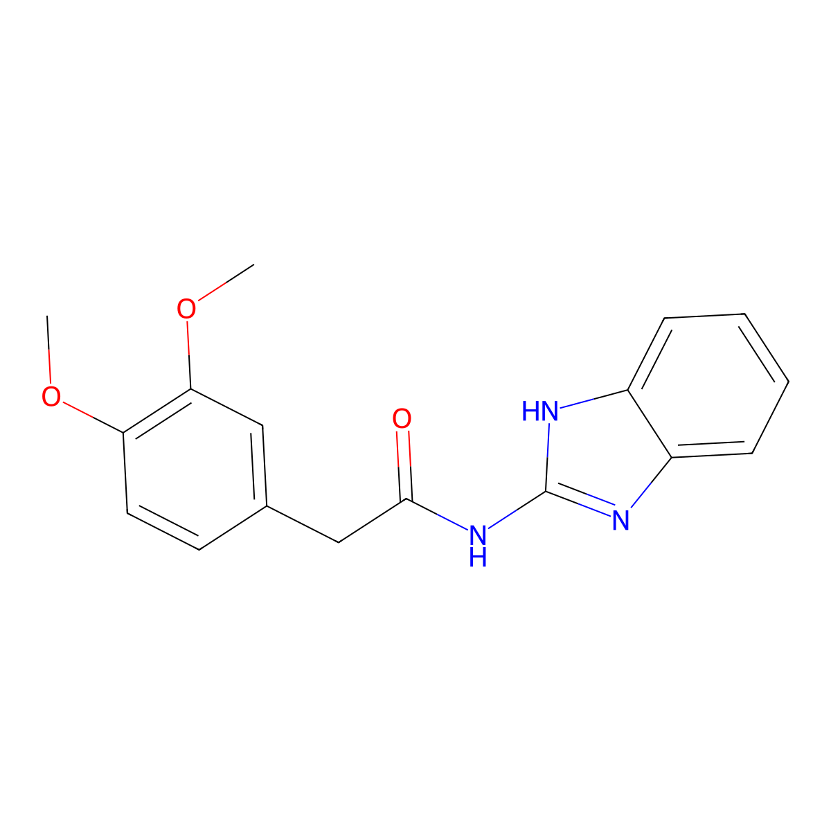 N-(1H-Benzo[d]imidazol-2-yl)-2-(3,4-dimethoxyphenyl)acetamide molecular structure, CAS 107249-97-8