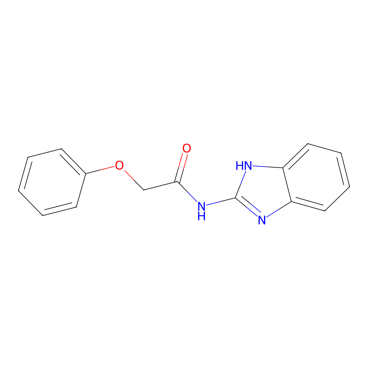 N-(1H-benzimidazol-2-yl)-2-phenoxyacetamide molecular structure, CAS 107249-98-9