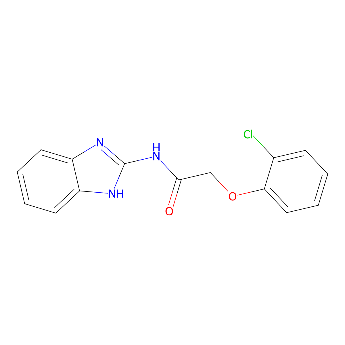 N-(1H-Benzo[d]imidazol-2-yl)-2-(2-chlorophenoxy)acetamide molecular structure, CAS 107249-99-0