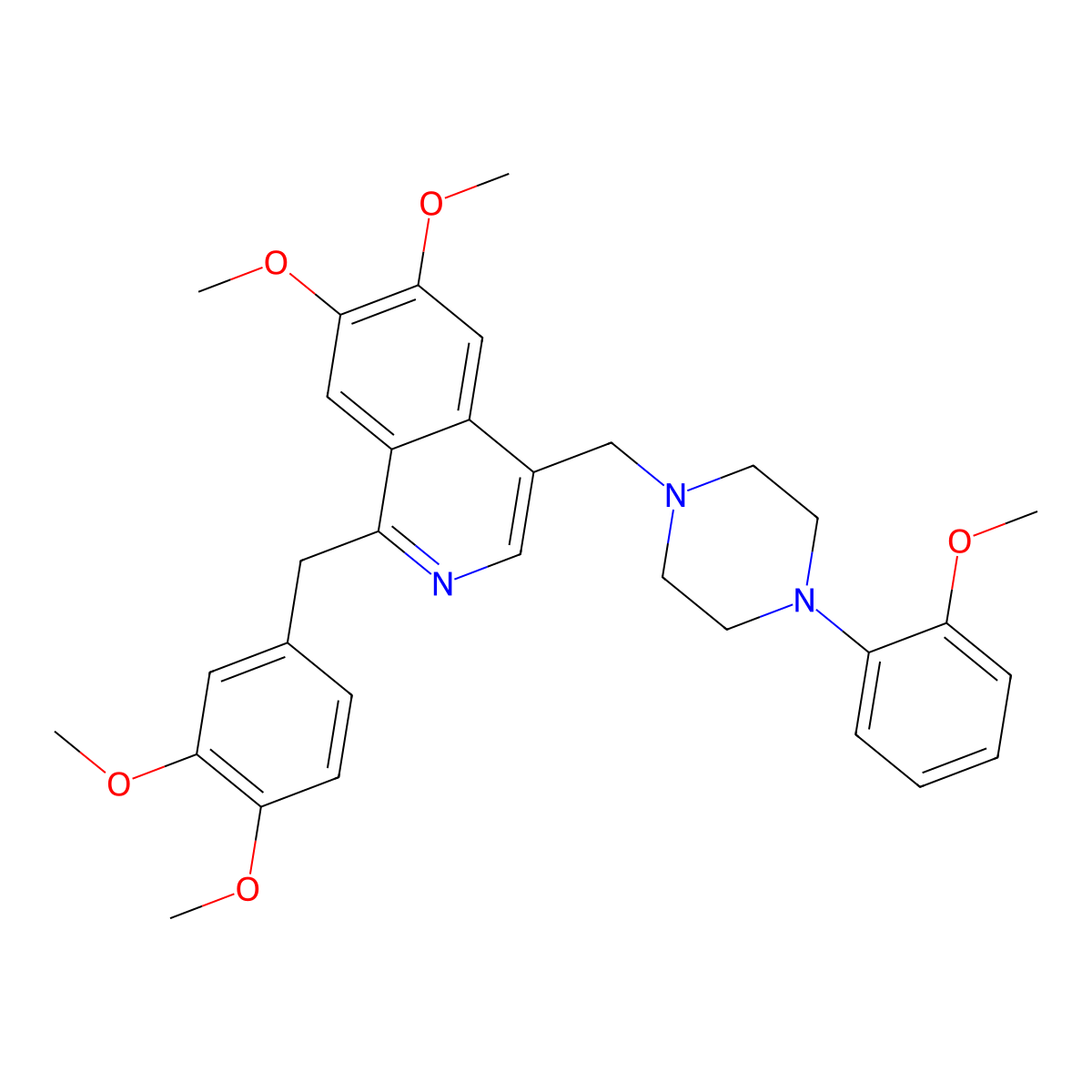 Elziverine molecular structure, CAS 107257-29-4