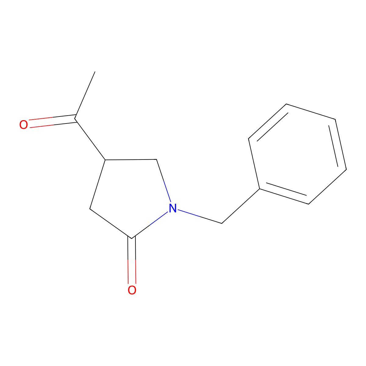 4-Acetyl-1-benzylpyrrolidin-2-one molecular structure, CAS 107259-14-3