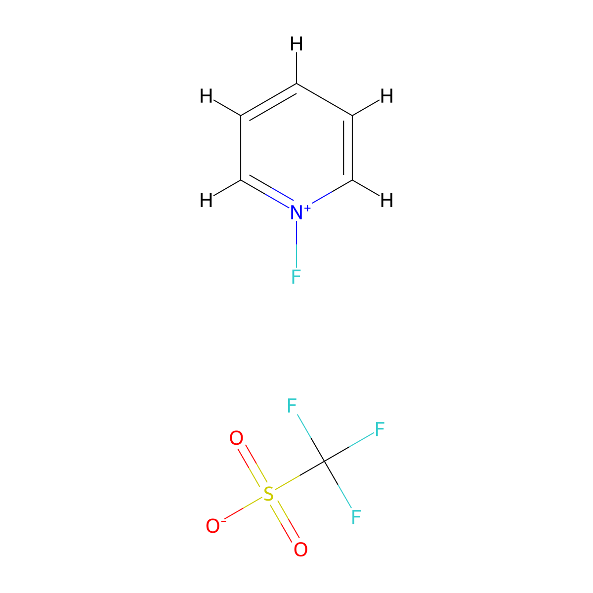 Pyridinium, 1-fluoro-, 1,1,1-trifluoromethanesulfonate (1:1) molecular structure, CAS 107263-95-6