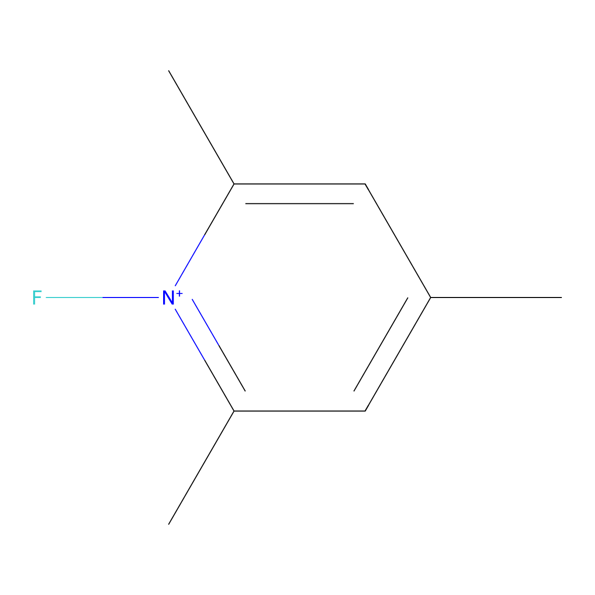 1-Fluoro-2,4,6-trimethyl-pyridin-1-ium molecular structure, CAS 107263-99-0