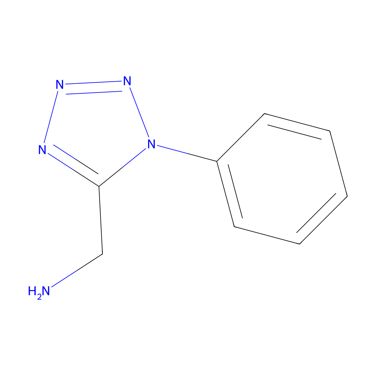 (1-Phenyltetrazol-5-yl)methanamine molecular structure, CAS 107269-65-8