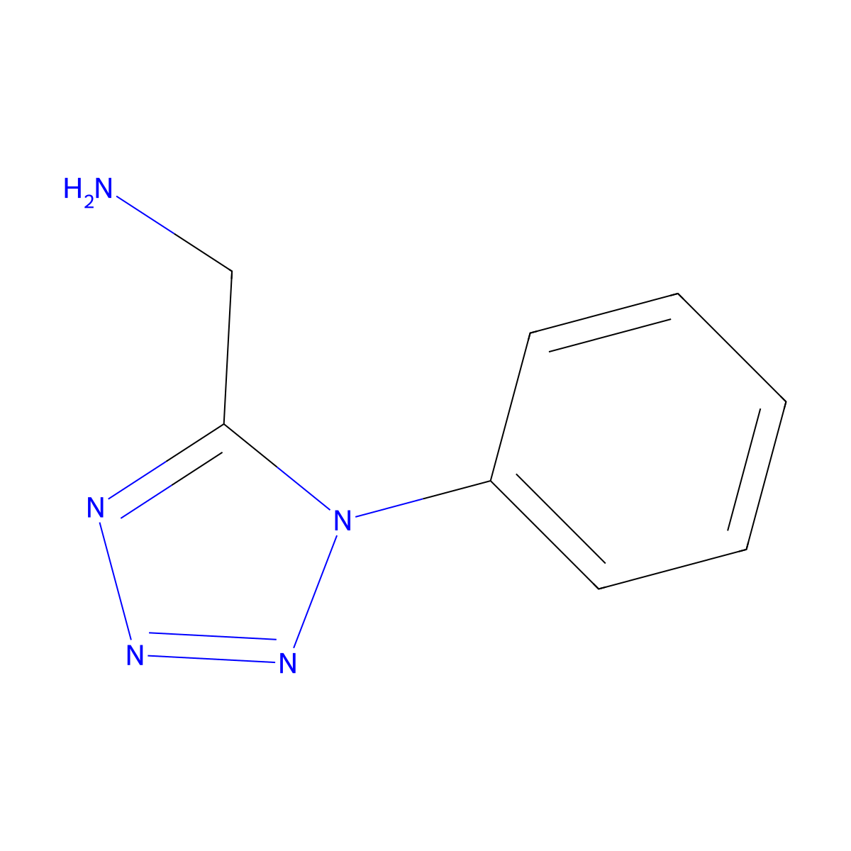 (1-Phenyltetrazol-5-yl)methanamine molecular structure, CAS 107269-65-8