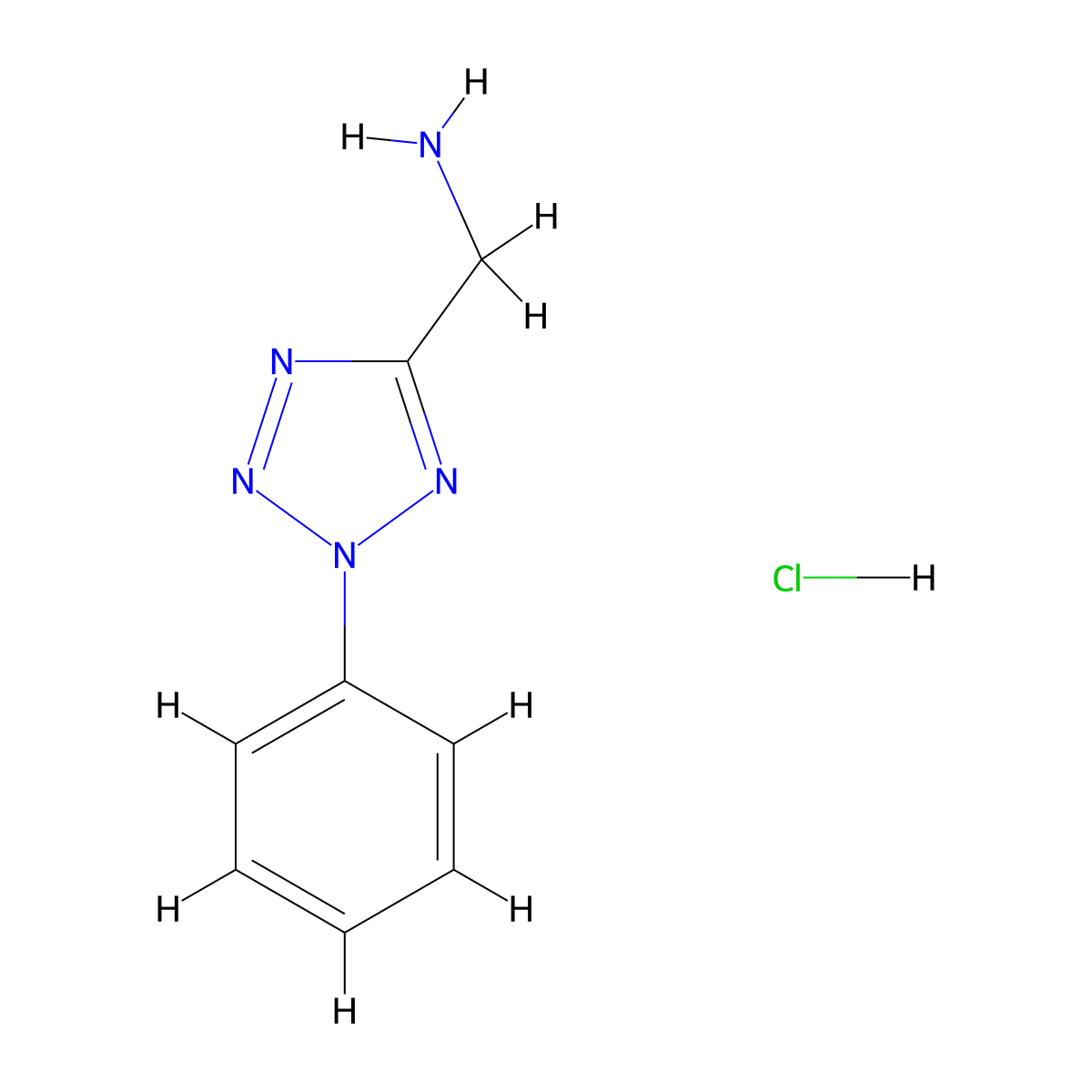 (2-Phenyltetrazol-5-yl)methanamine;hydrochloride molecular structure, CAS 107269-70-5
