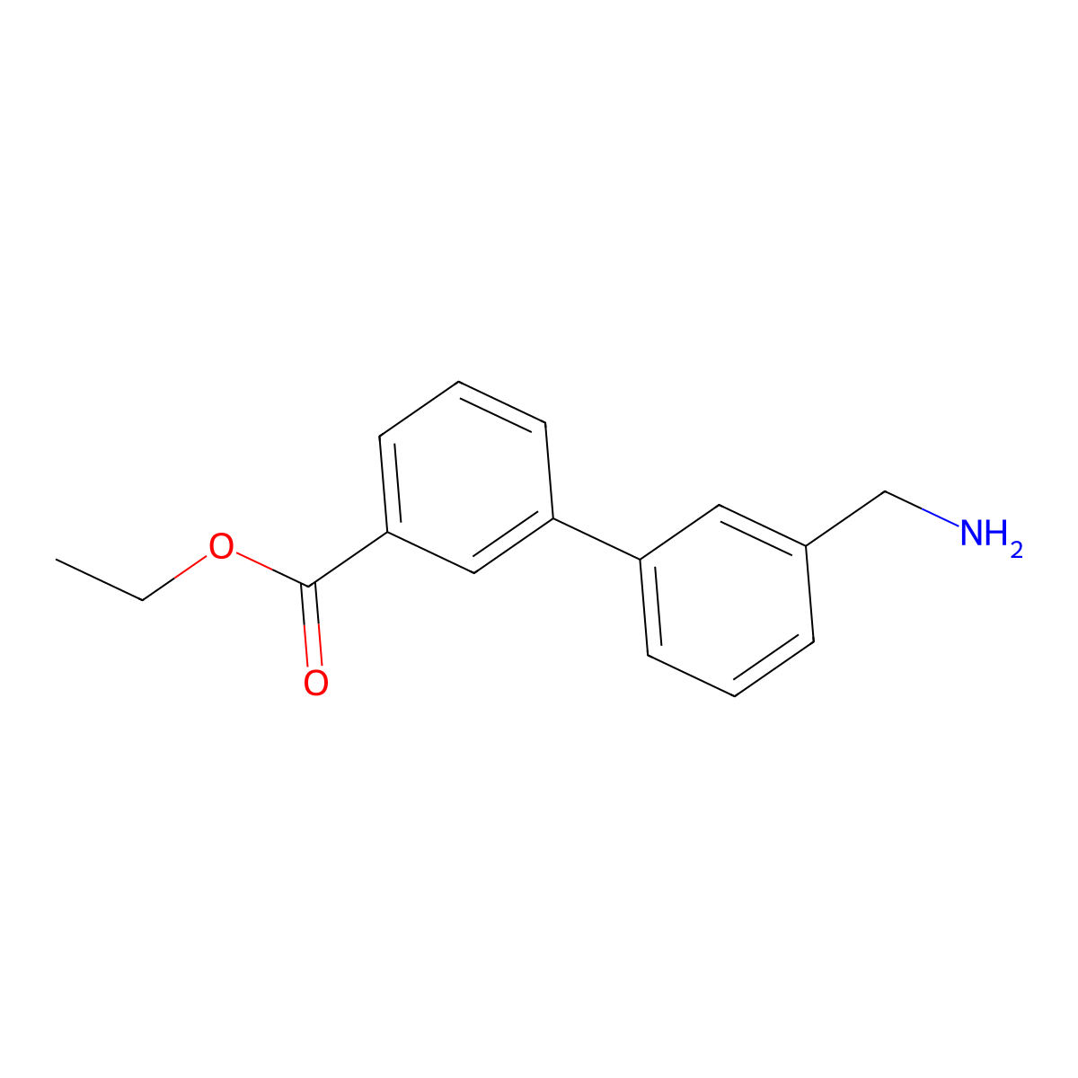 Ethyl 3'-(aminomethyl)-[1,1'-biphenyl]-3-carboxylate molecular structure, CAS 1072707-70-0