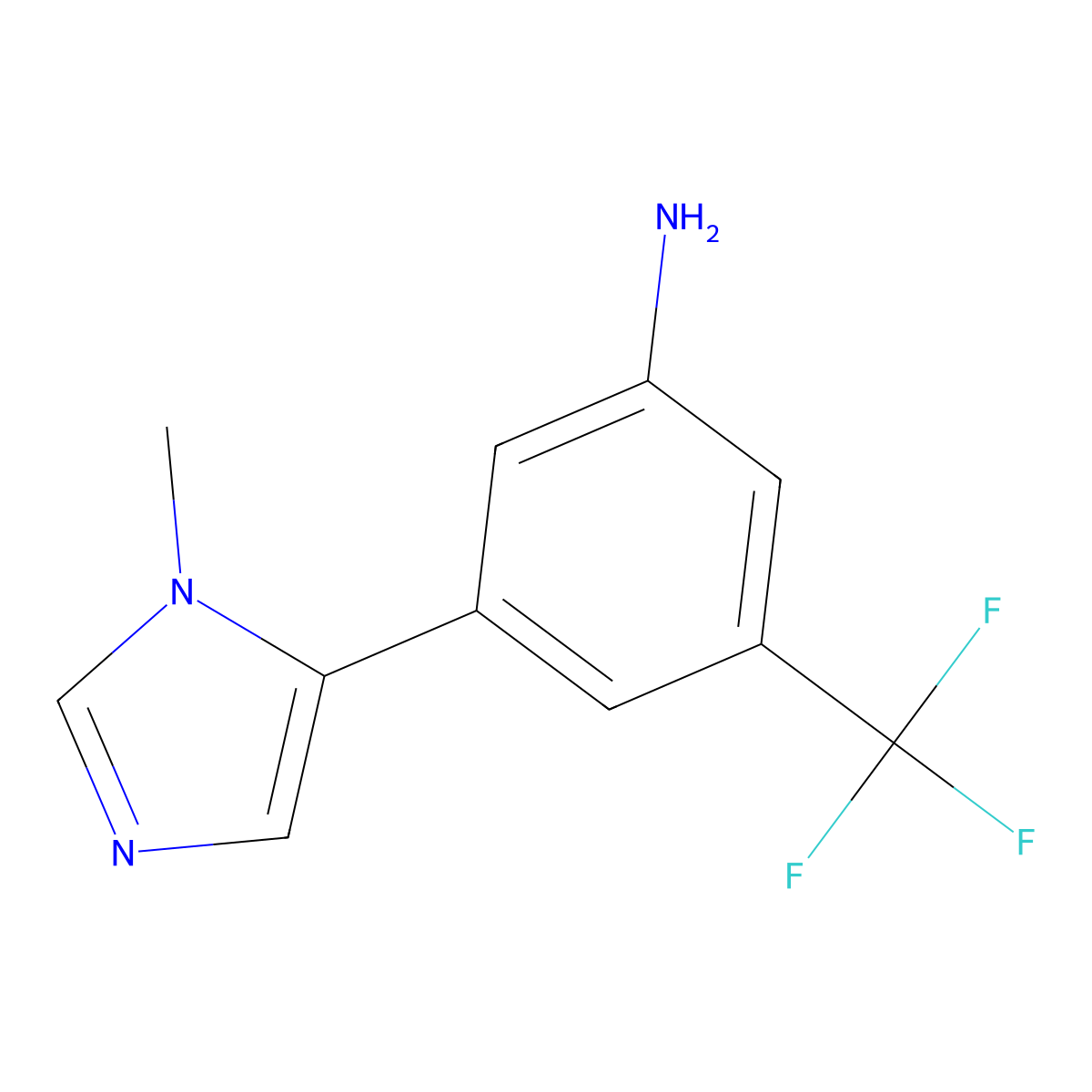 3-(3-Methyl-3h-imidazol-4-yl)-5-trifluoromethyl-phenylamine molecular structure, CAS 1072710-87-2