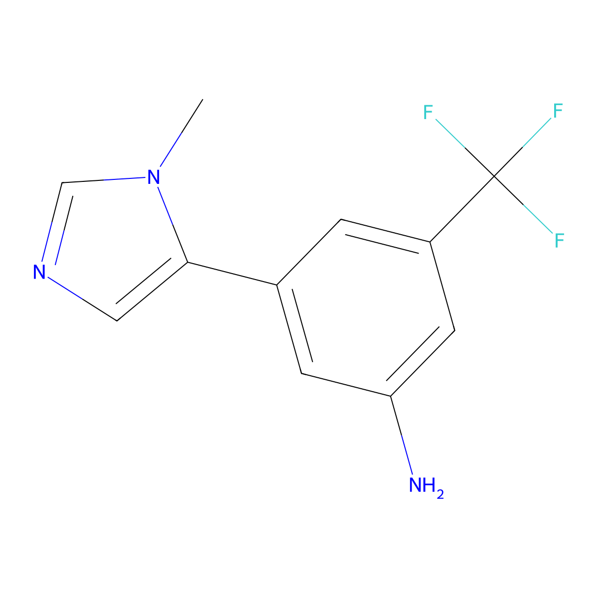 3-(3-Methyl-3h-imidazol-4-yl)-5-trifluoromethyl-phenylamine molecular structure, CAS 1072710-87-2