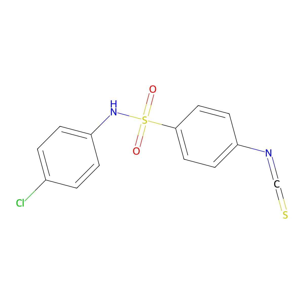 N-(4-chlorophenyl)-4-isothiocyanatobenzenesulfonamide molecular structure, CAS 107274-52-2