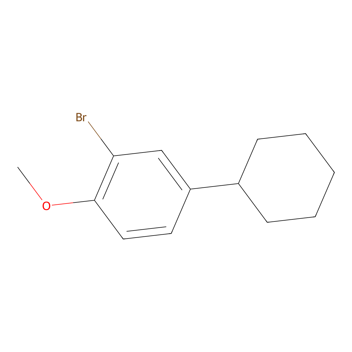 2-Bromo-4-cyclohexyl-1-methoxybenzene molecular structure, CAS 107274-65-7