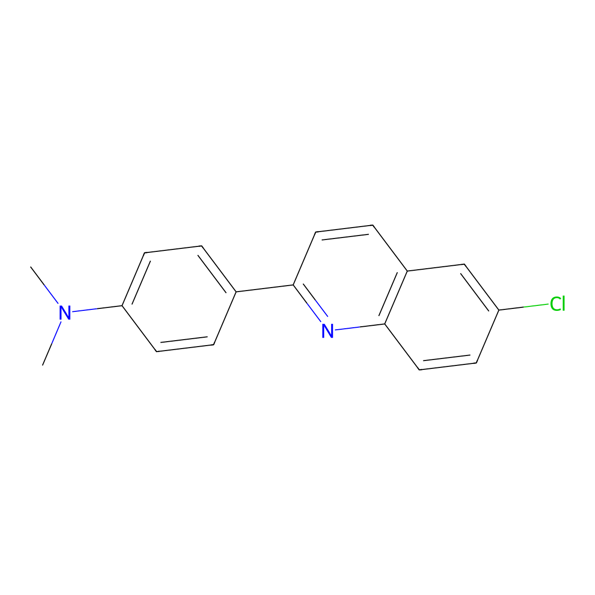 4-(6-chloroquinolin-2-yl)-N,N-dimethylaniline molecular structure, CAS 107274-76-0