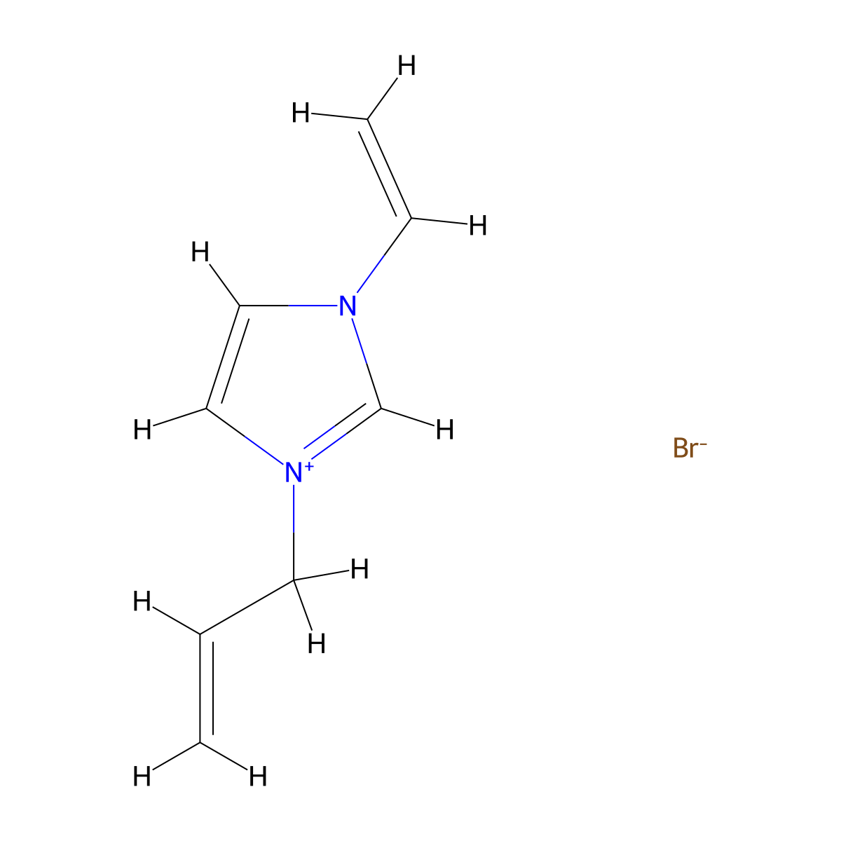 1-Allyl-3-vinylimidazolium bromide molecular structure, CAS 1072788-73-8