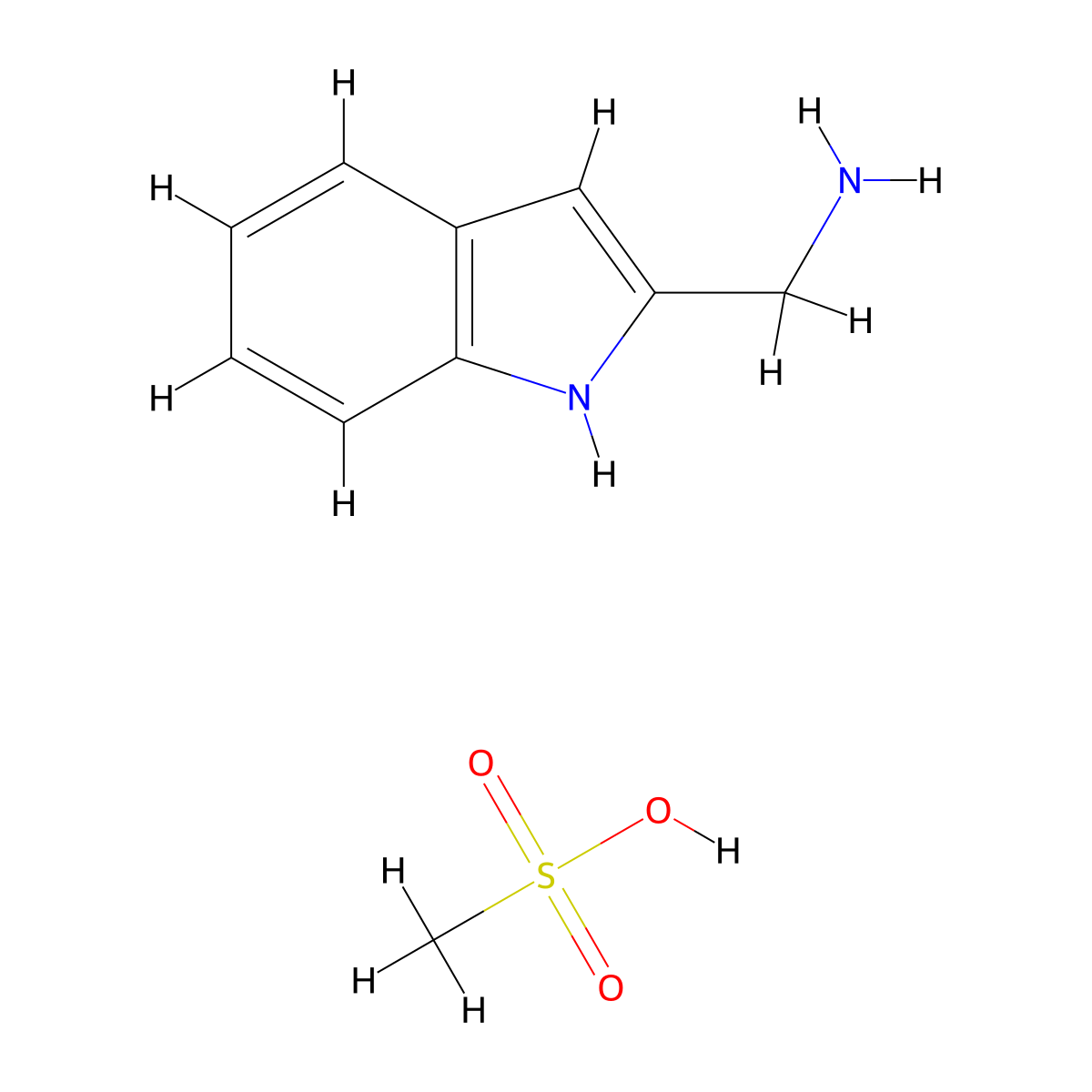 2-(Aminomethyl)-1H-indole methanesulphonate molecular structure, CAS 1072806-66-6
