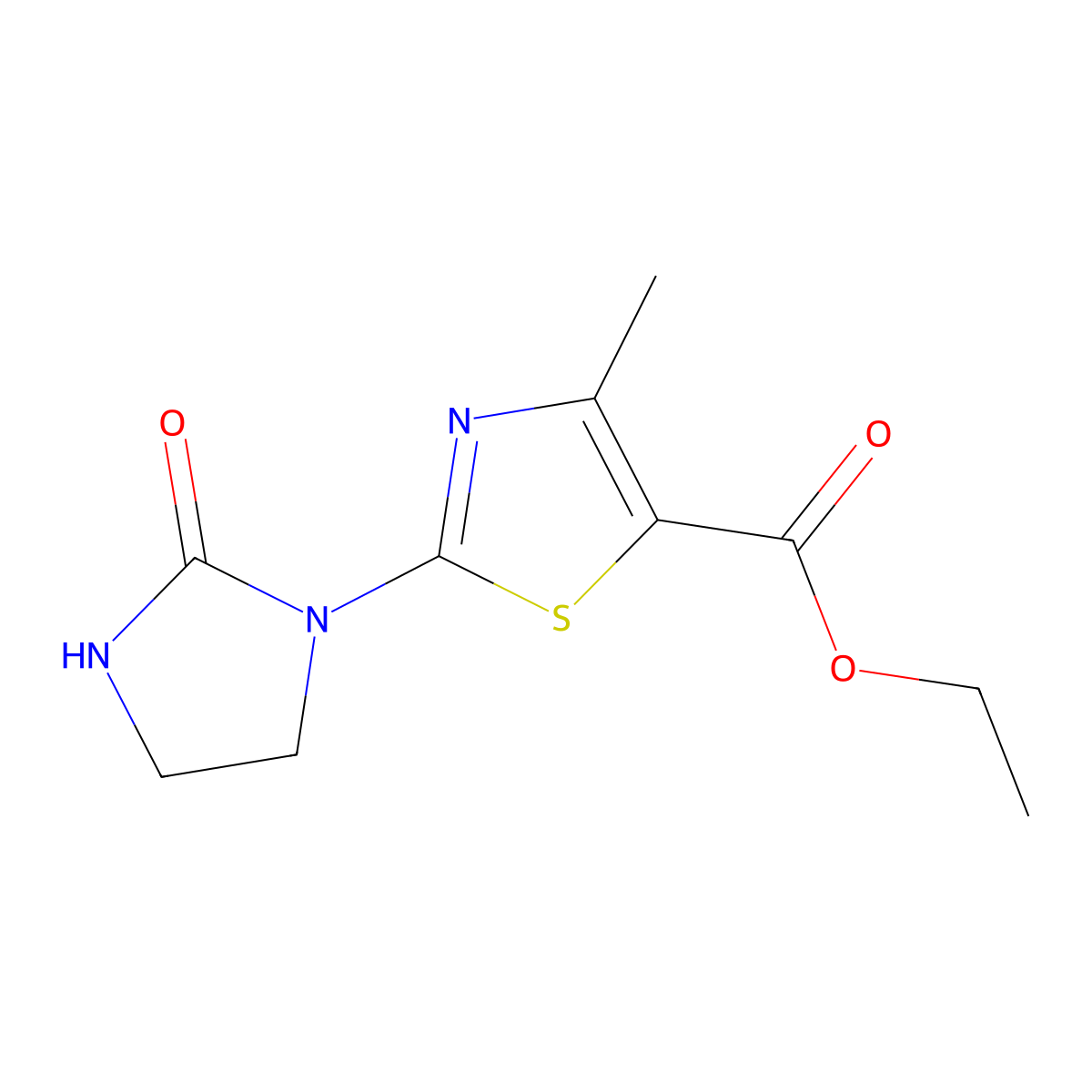 Ethyl 4-methyl-2-(2-oxoimidazolidin-1-yl)thiazole-5-carboxylate molecular structure, CAS 1072806-73-5