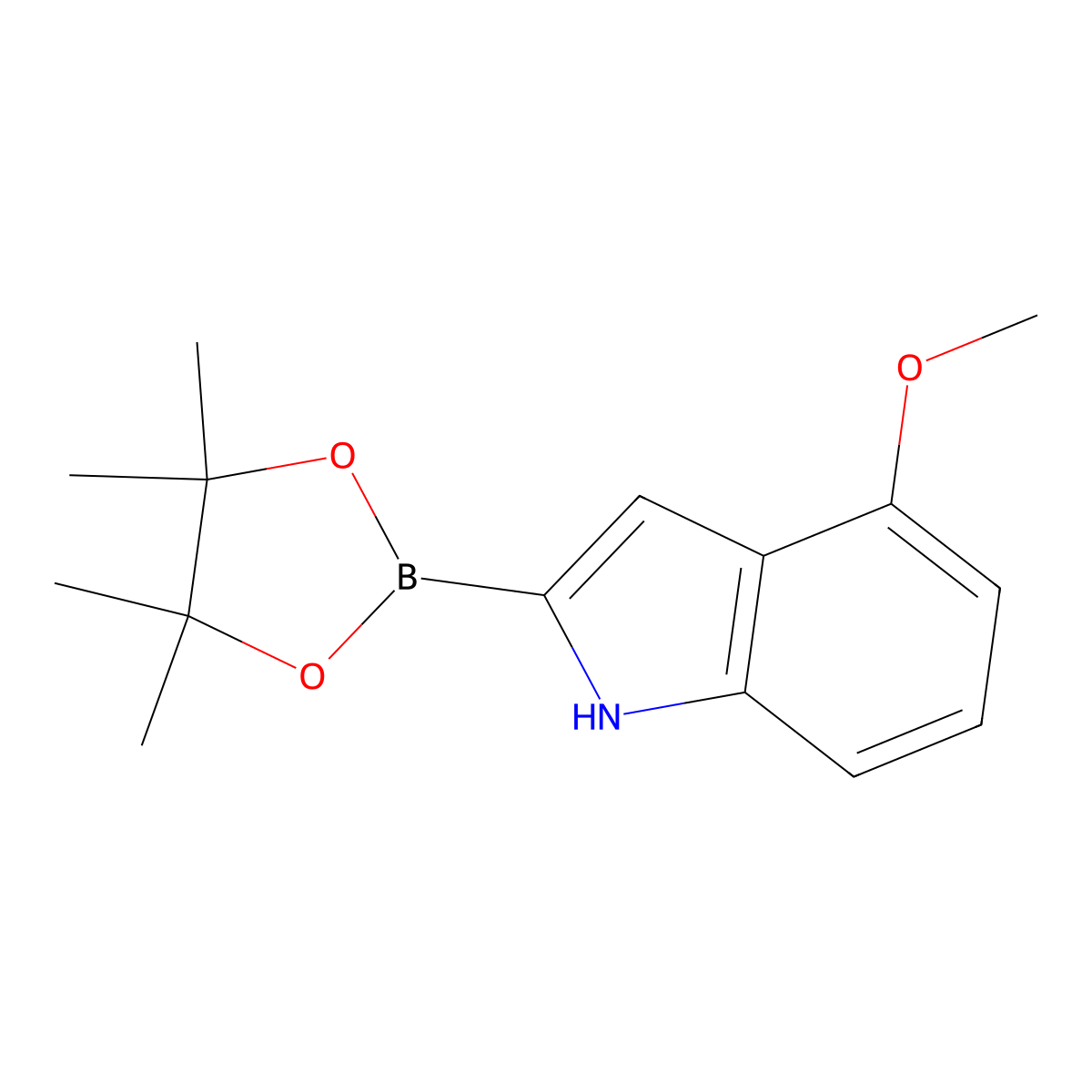 4-Methoxy-2-(4,4,5,5-tetramethyl-1,3,2-dioxaborolan-2-yl)-1H-indole molecular structure, CAS 1072811-21-2
