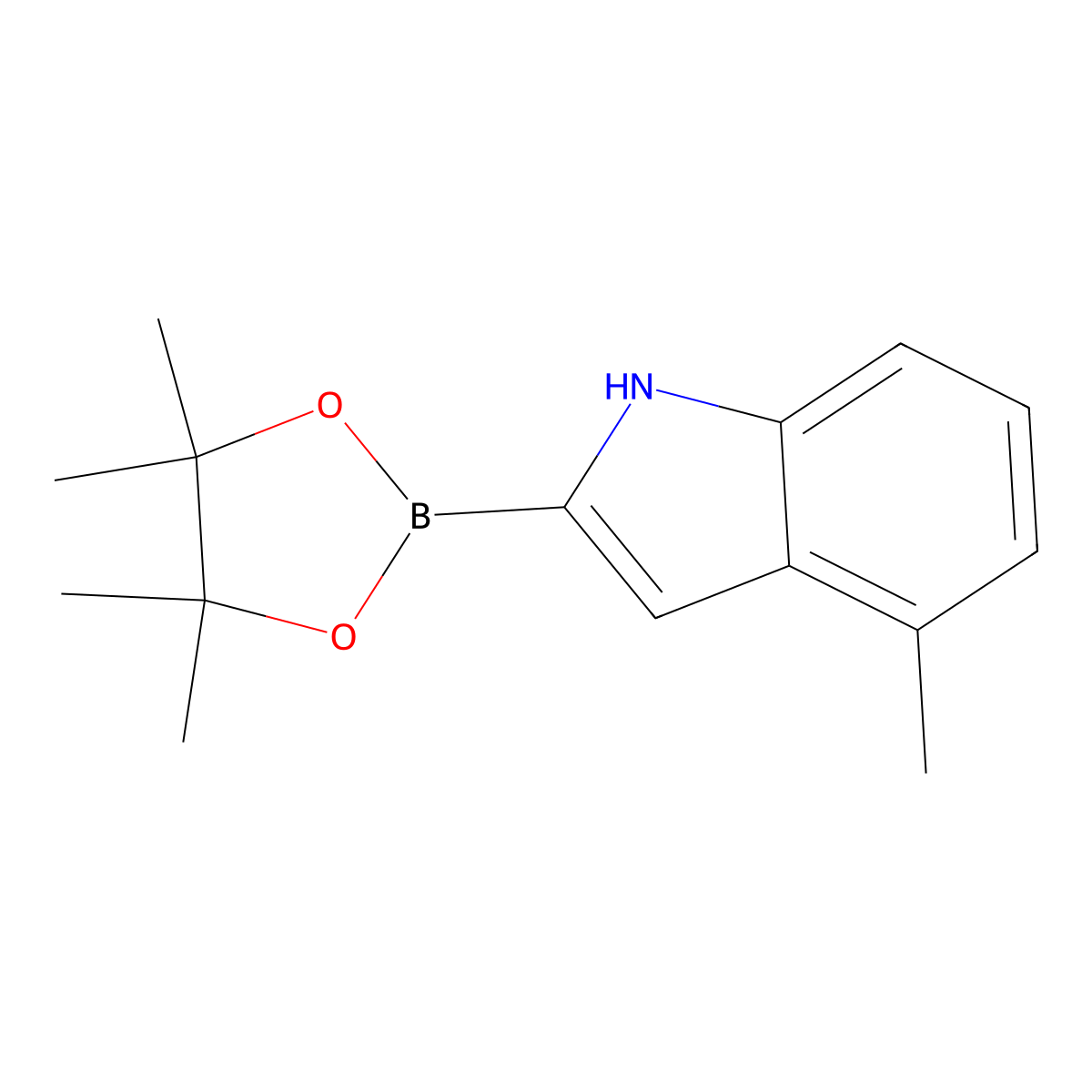 4-Methyl-2-(4,4,5,5-tetramethyl-1,3,2-dioxaborolan-2-YL)-1H-indole molecular structure, CAS 1072811-23-4