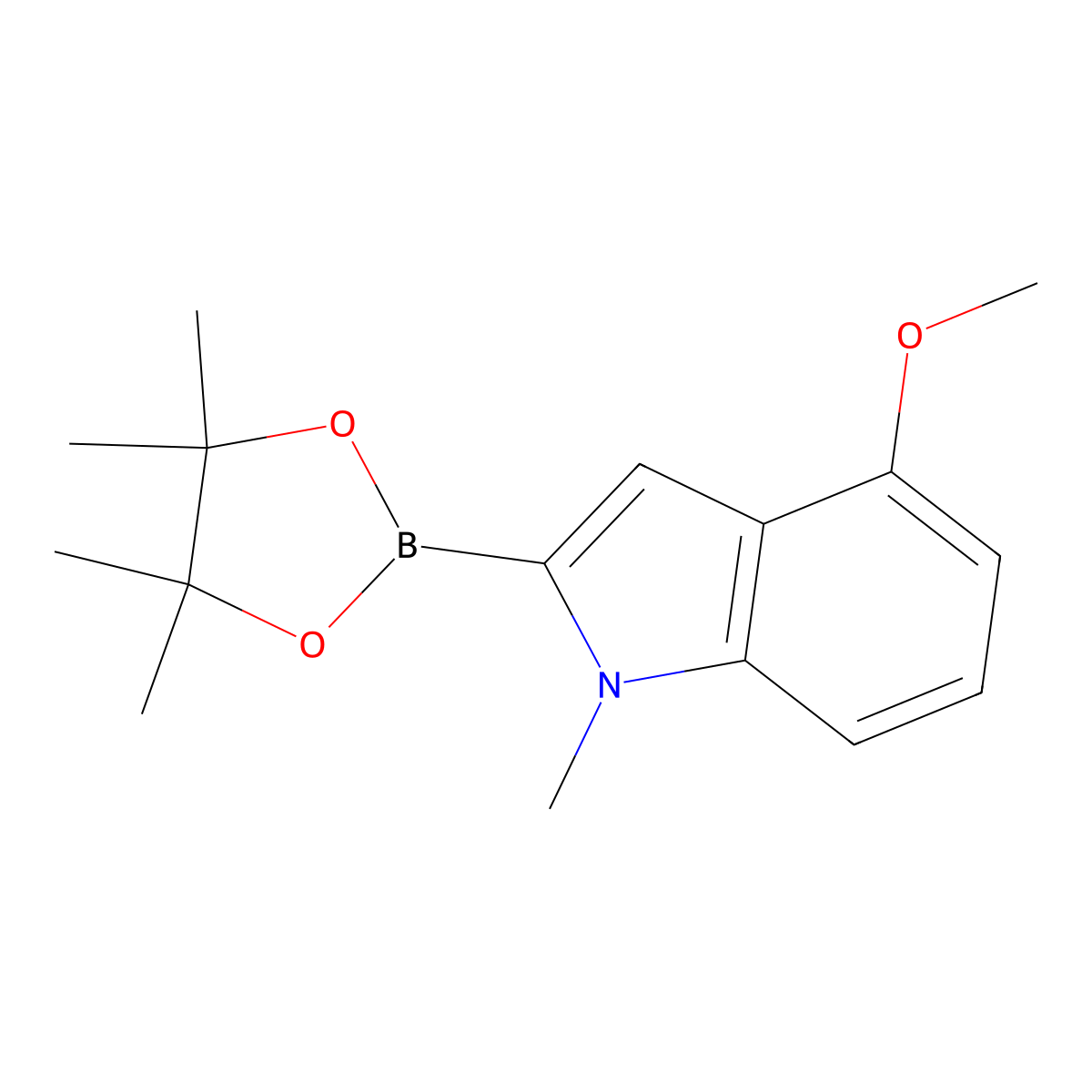4-Methoxy-1-methyl-2-(4,4,5,5-tetramethyl-1,3,2-dioxaborolan-2-YL)-1H-indole molecular structure, CAS 1072811-24-5