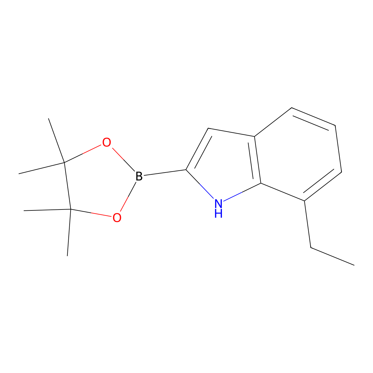 7-ethyl-2-(4,4,5,5-tetramethyl-1,3,2-dioxaborolan-2-yl)-1H-indole molecular structure, CAS 1072811-26-7