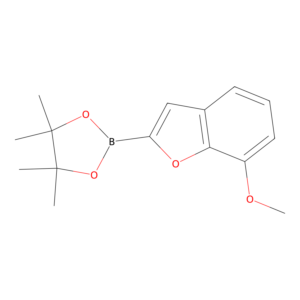 2-(7-Methoxy-1-benzofuran-2-yl)-4,4,5,5-tetramethyl-1,3,2-dioxaborolane molecular structure, CAS 1072811-86-9