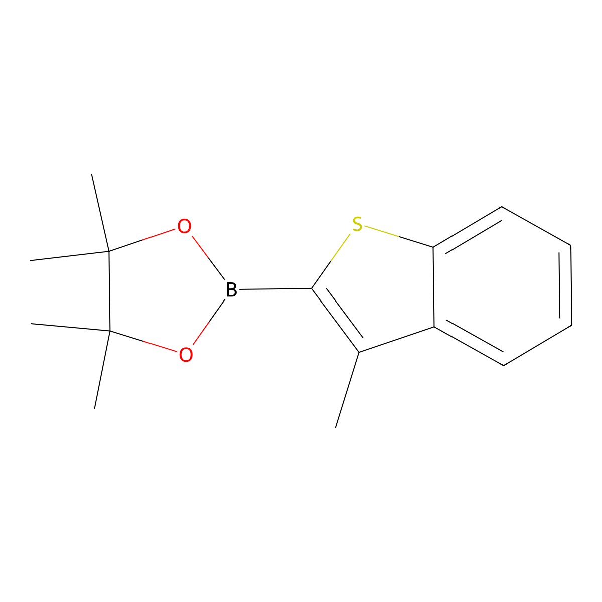 4,4,5,5-Tetramethyl-2-(3-methyl-1-benzothiophen-2-yl)-1,3,2-dioxaborolane molecular structure, CAS 1072811-91-6