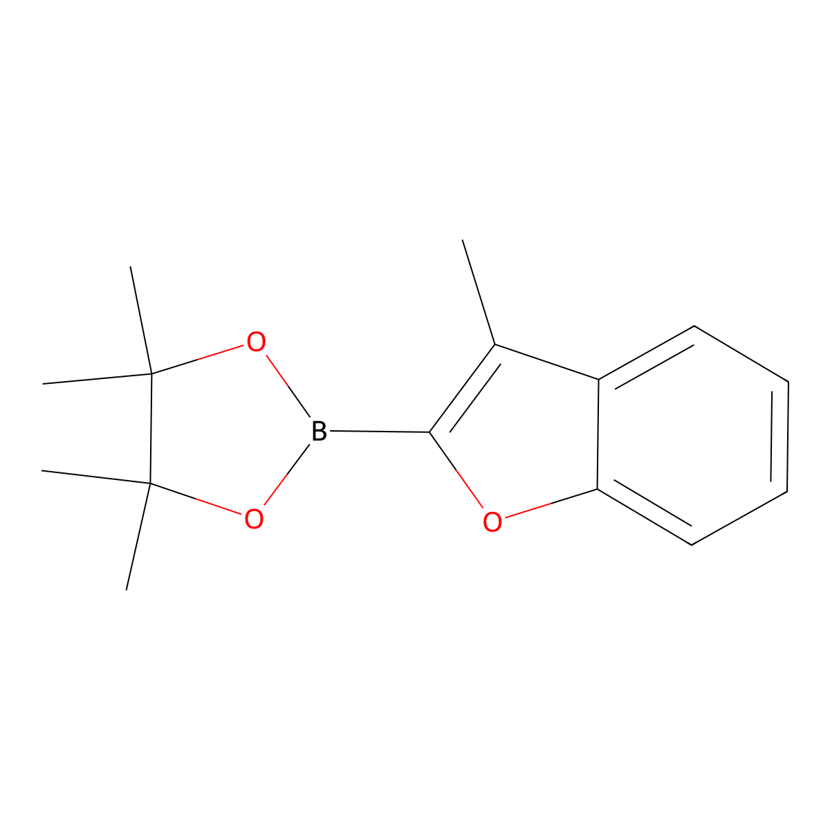4,4,5,5-Tetramethyl-2-(3-methylbenzofuran-2-yl)-1,3,2-dioxaborolane molecular structure, CAS 1072811-97-2