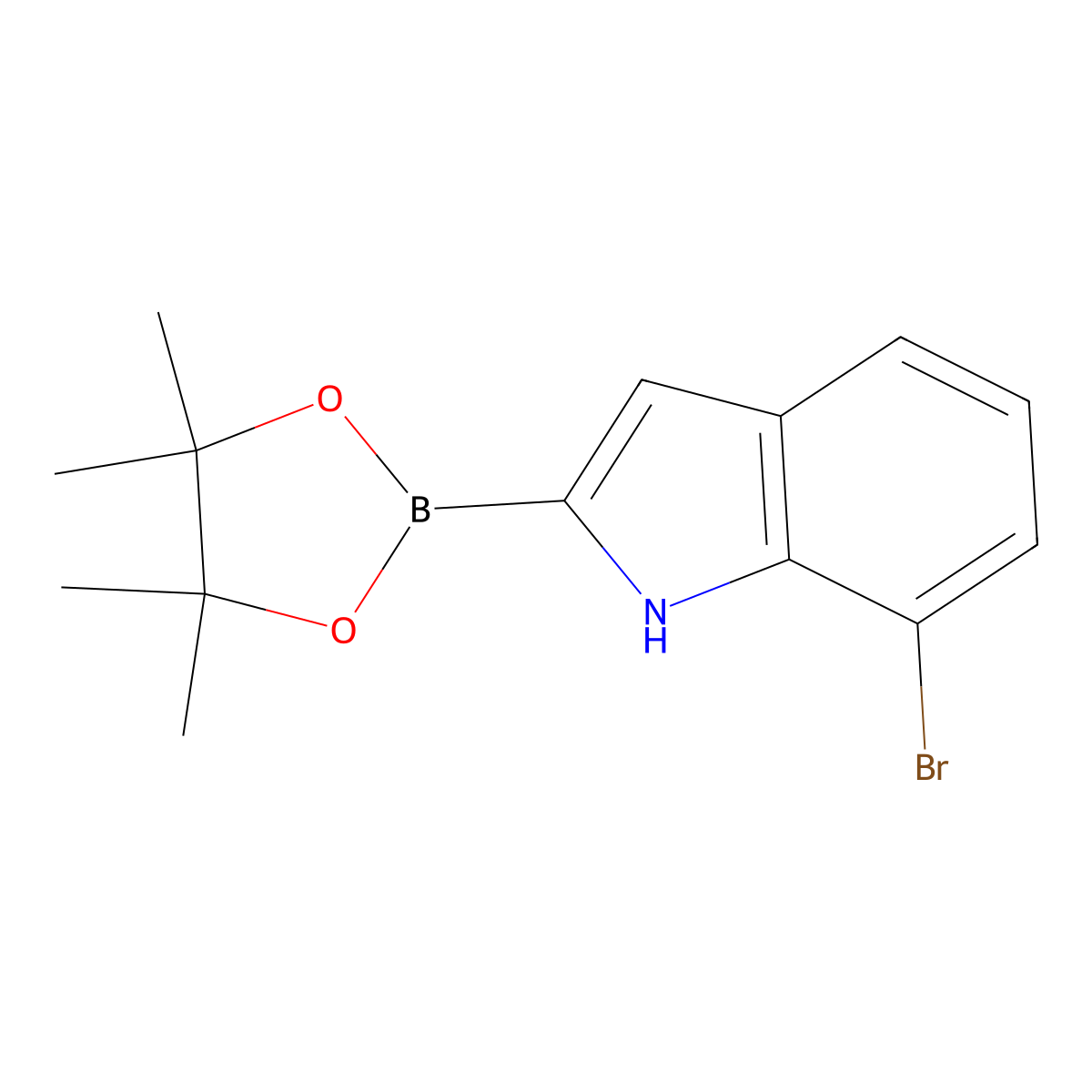 7-Bromo-2-(4,4,5,5-tetramethyl-1,3,2-dioxaborolan-2-yl)-1H-indole molecular structure, CAS 1072812-23-7