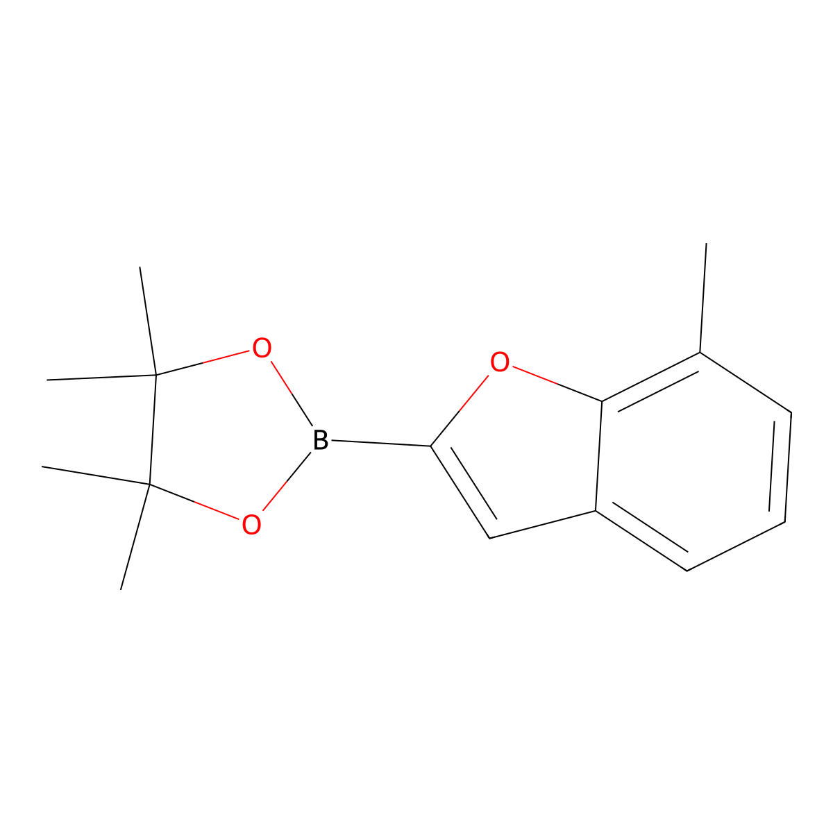 4,4,5,5-Tetramethyl-2-(7-methylbenzofuran-2-yl)-1,3,2-dioxaborolane molecular structure, CAS 1072812-57-7