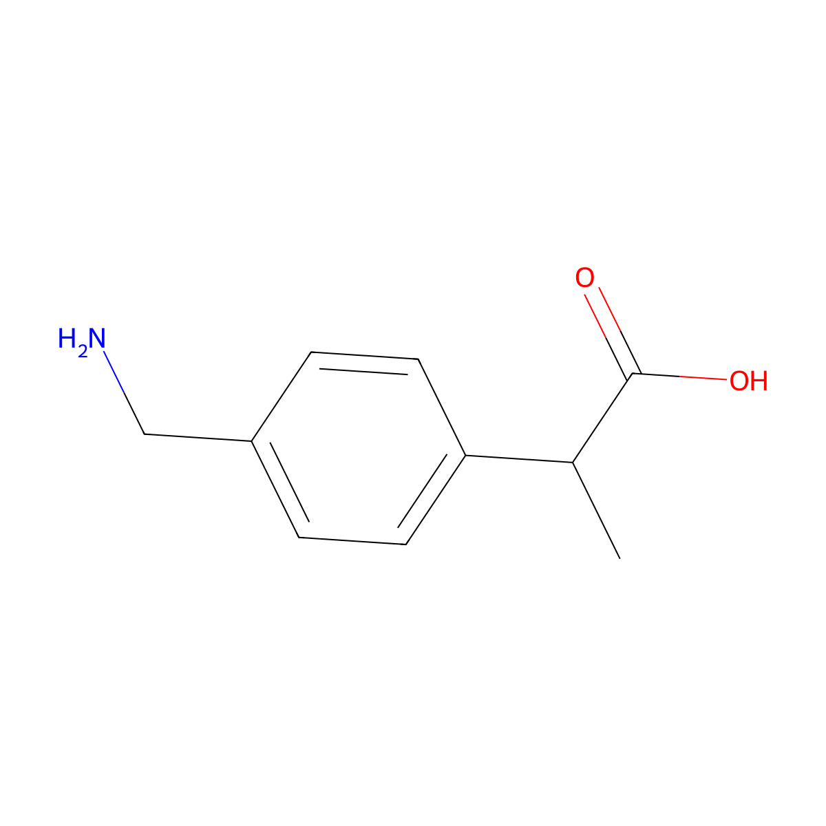 2-[4-(Aminomethyl)phenyl]propanoic acid molecular structure, CAS 1072824-54-4