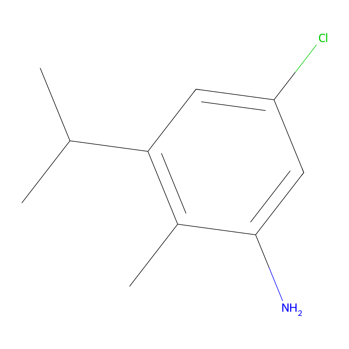 5-Chloro-3-isopropyl-2-methyl-phenylamine molecular structure, CAS 1072830-68-2