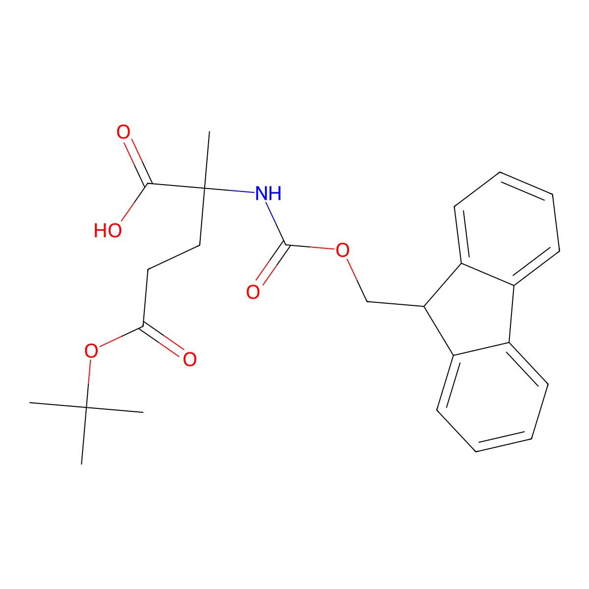 (S)-2-((((9H-Fluoren-9-yl)methoxy)carbonyl)amino)-5-(tert-butoxy)-2-methyl-5-oxopentanoic acid molecular structure, CAS 1072845-48-7