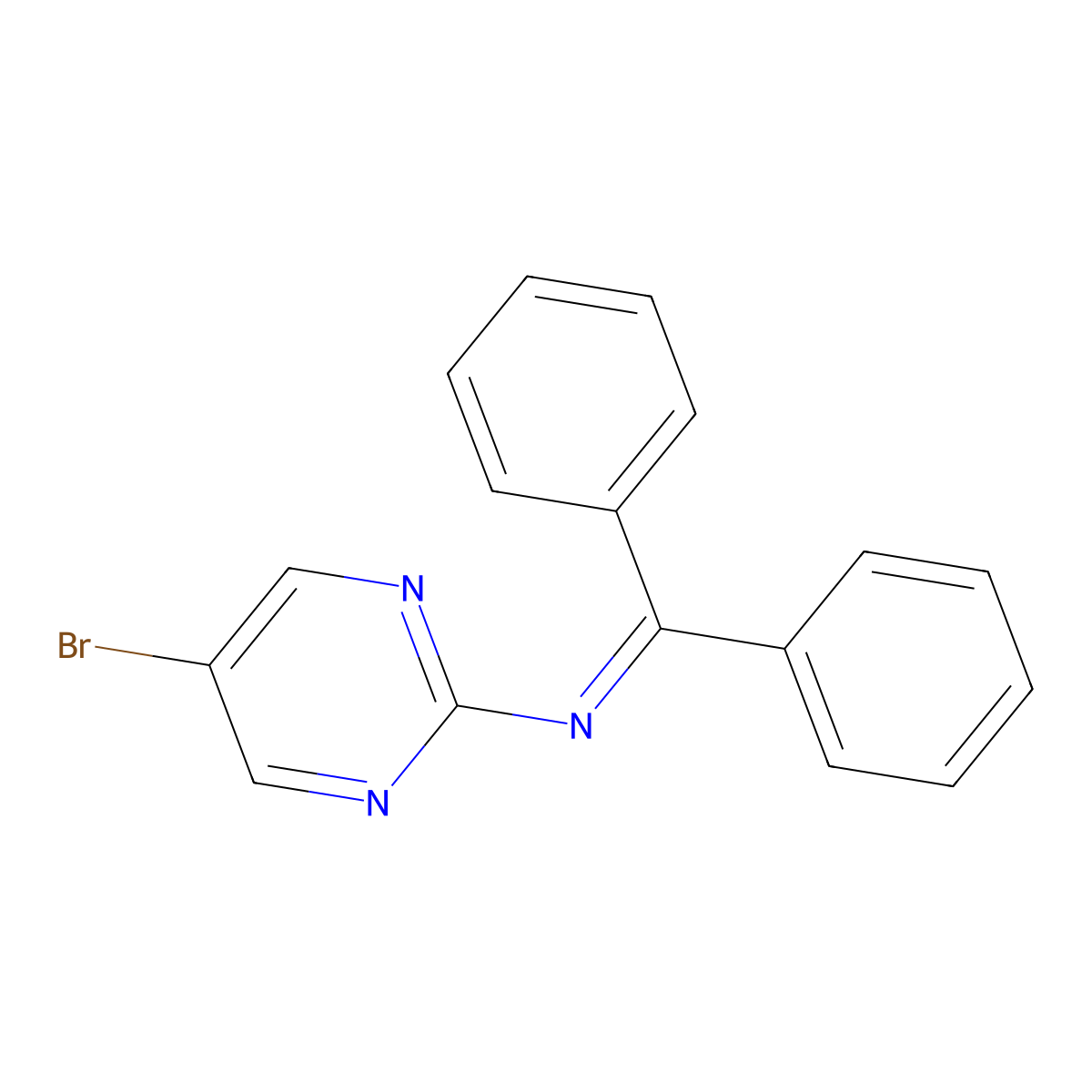5-bromo-N-(diphenylmethylidene)pyrimidin-2-amine molecular structure, CAS 1072850-89-5