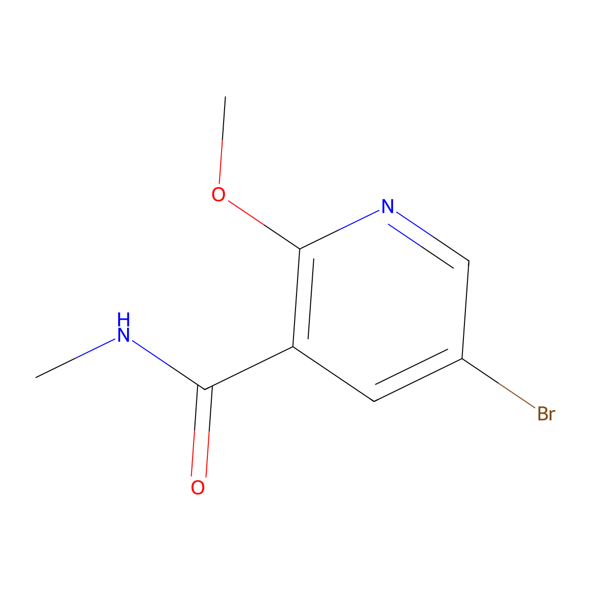5-bromo-2-methoxy-N-methylnicotinamide molecular structure, CAS 1072854-99-9