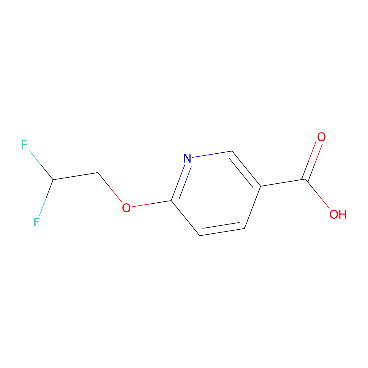6-(2,2-Difluoroethoxy)pyridine-3-carboxylic acid molecular structure, CAS 1072855-41-4