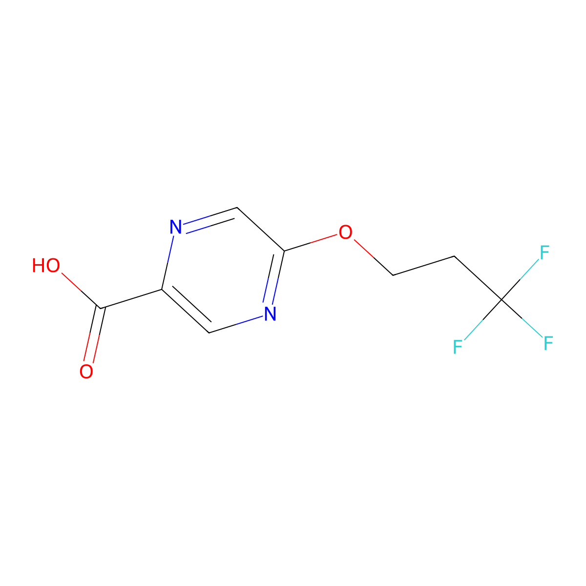 5-(3,3,3-Trifluoropropoxy)pyrazine-2-carboxylic acid molecular structure, CAS 1072855-47-0
