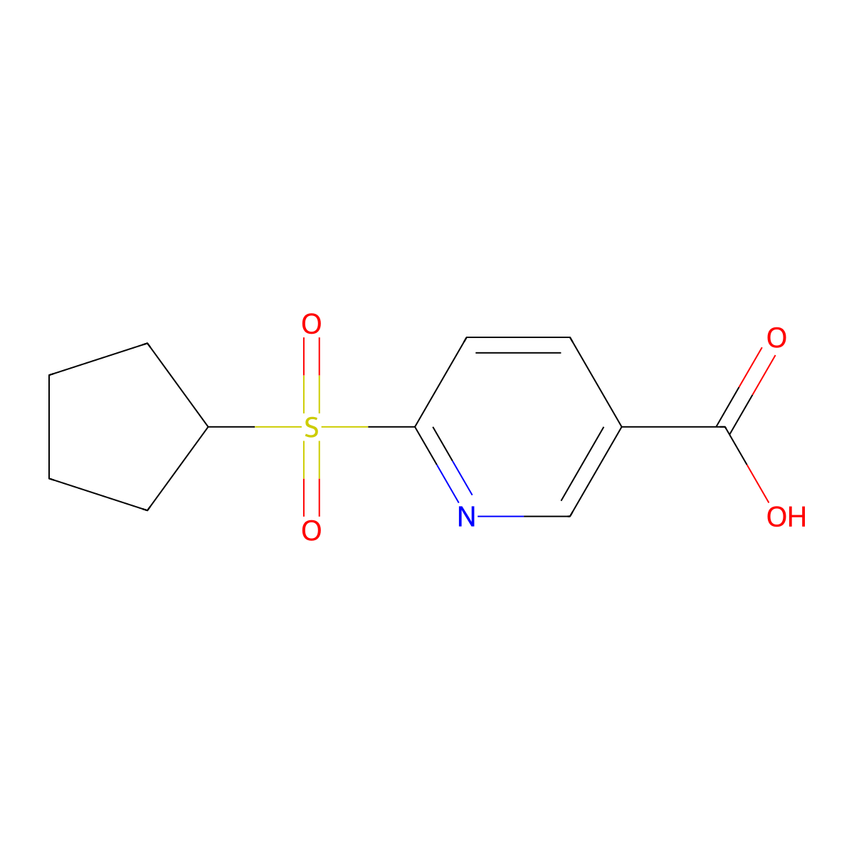 6-(Cyclopentylsulfonyl)nicotinic acid molecular structure, CAS 1072855-65-2