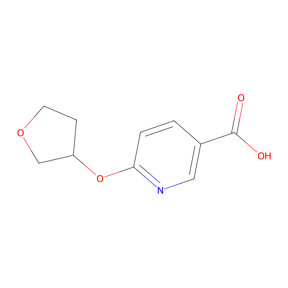 6-((Tetrahydrofuran-3-yl)oxy)nicotinic acid molecular structure, CAS 1072855-68-5