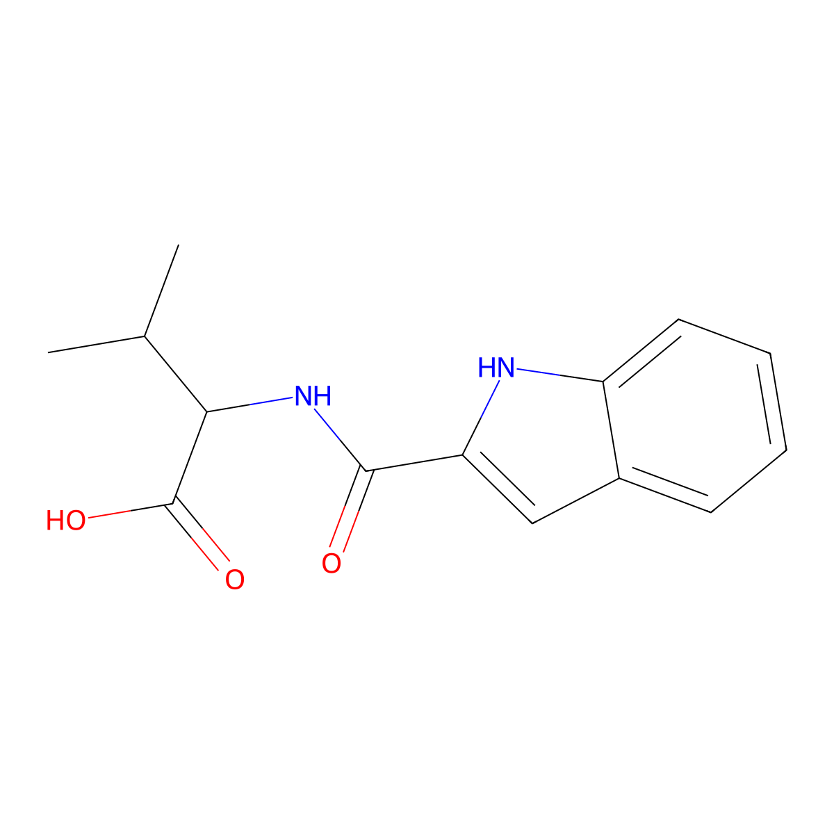 N-(1H-indol-2-ylcarbonyl)-L-valine molecular structure, CAS 1072856-64-4