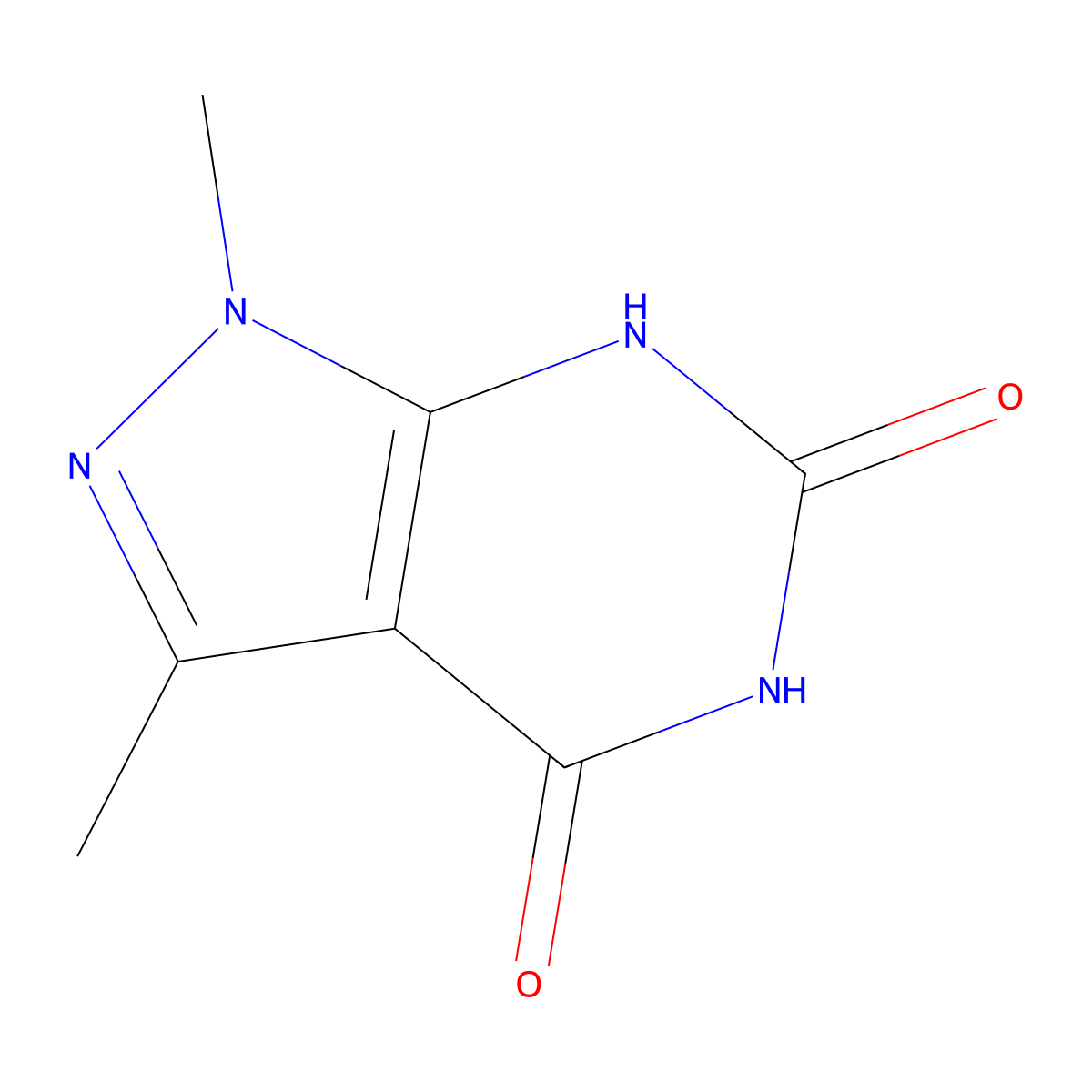 1,3-dimethyl-1H,4H,5H,6H,7H-pyrazolo[3,4-d]pyrimidine-4,6-dione molecular structure, CAS 1072895-79-4