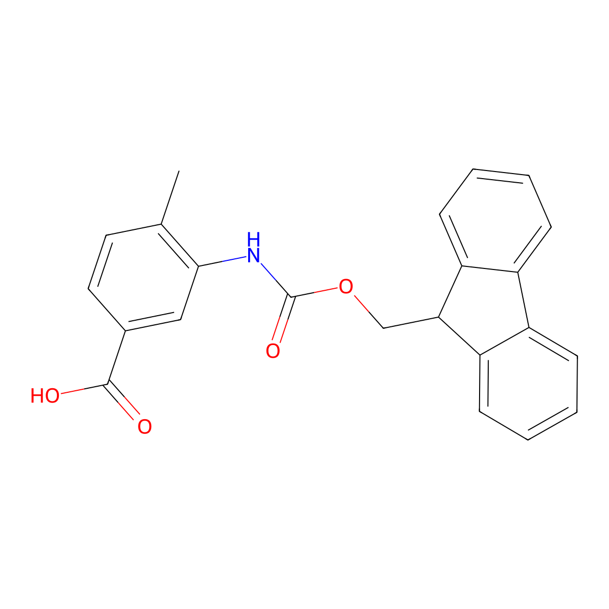 Fmoc-3-amino-4-methylbenzoic acid molecular structure, CAS 1072901-59-7