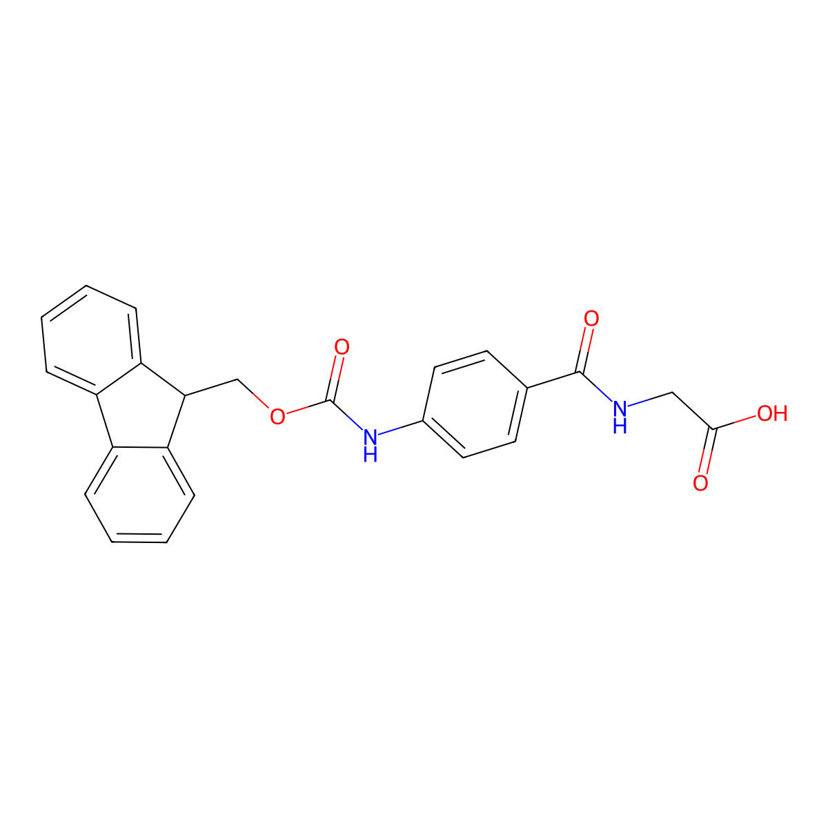 Fmoc-4-aminohippuric acid molecular structure, CAS 1072902-66-9