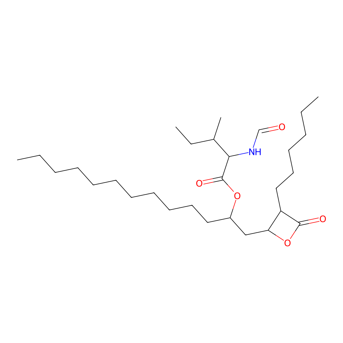 Isoleucine orlistat, L- molecular structure, CAS 1072902-75-0