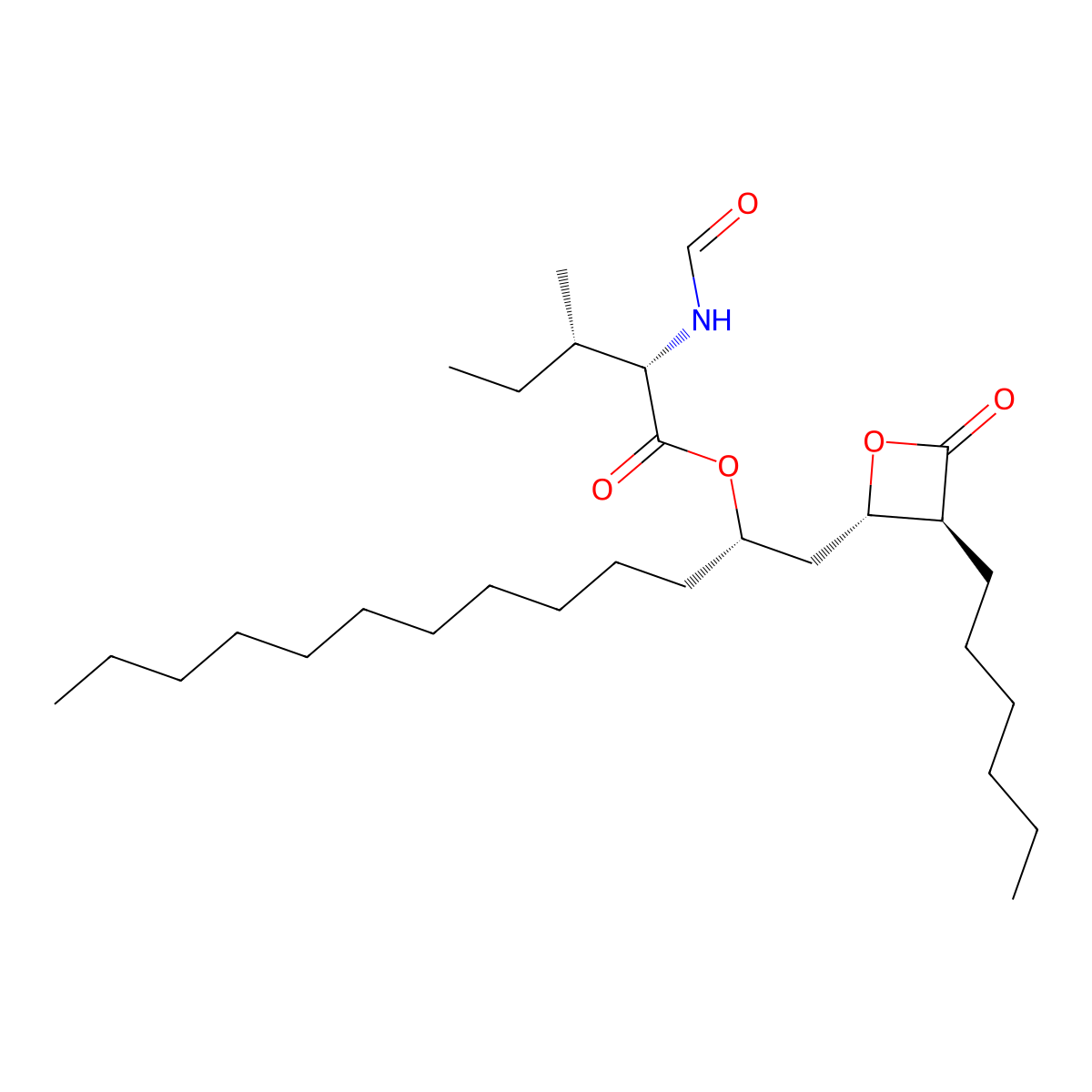 Isoleucine orlistat, L- molecular structure, CAS 1072902-75-0