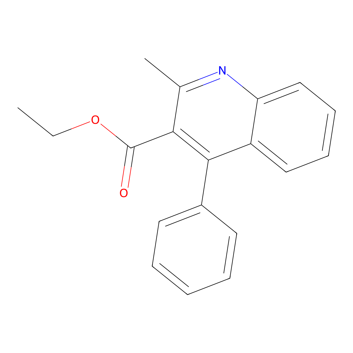 Ethyl 2-methyl-4-phenylquinoline-3-carboxylate molecular structure, CAS 1072913-40-6