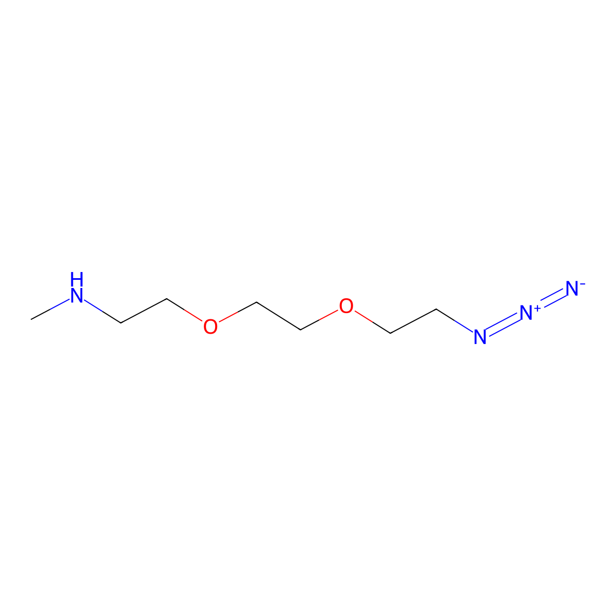 N3-PEG2-CH2CH2NHMe molecular structure, CAS 1072920-62-7