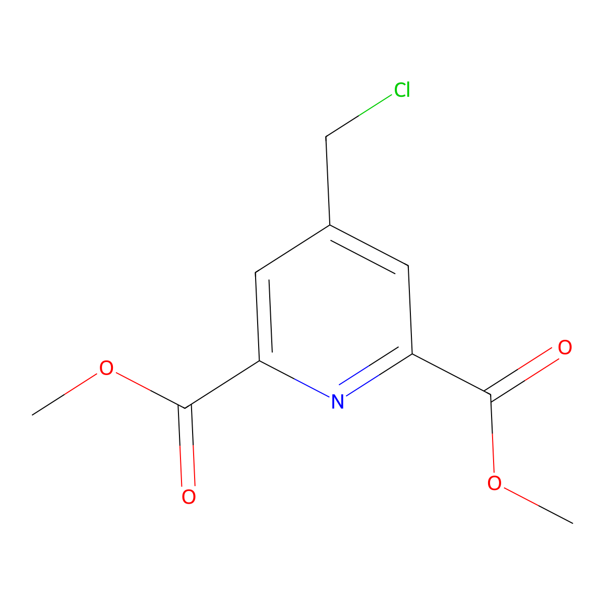 2,6-Dimethyl 4-(chloromethyl)pyridine-2,6-dicarboxylate molecular structure, CAS 1072925-93-9